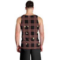 Hawaii Palaka Kahelelani Shell Lei Costume Men Tank Top Plaid Patterns