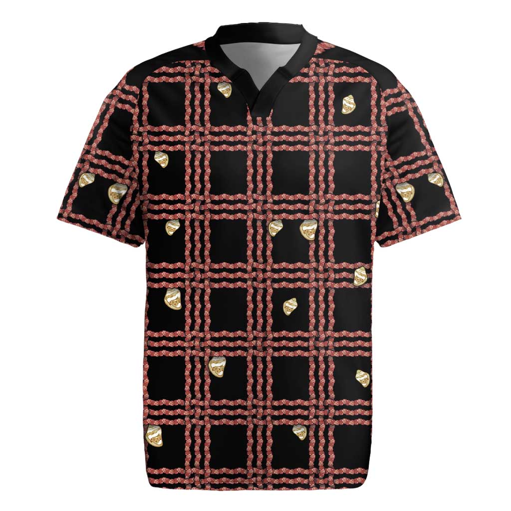 Hawaii Palaka Kahelelani Shell Lei Costume Rugby Jersey Plaid Patterns