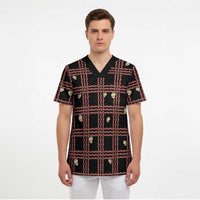 Hawaii Palaka Kahelelani Shell Lei Costume Scrub Top Plaid Patterns