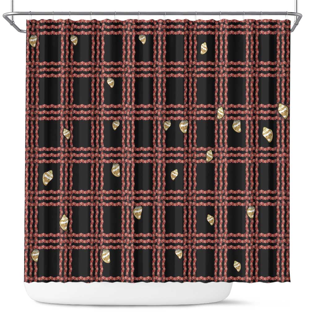 Hawaii Palaka Kahelelani Shell Lei Costume Shower Curtain Plaid Patterns