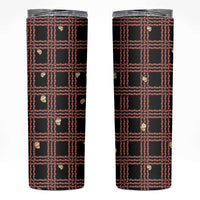 Hawaii Palaka Kahelelani Shell Lei Costume Skinny Tumbler Plaid Patterns DT05 Black - Polynesian Pride
