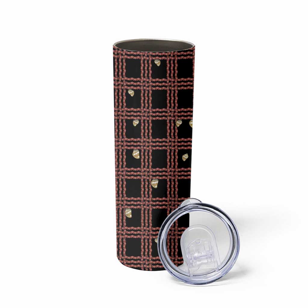 Hawaii Palaka Kahelelani Shell Lei Costume Skinny Tumbler Plaid Patterns DT05 - Polynesian Pride