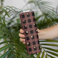 Hawaii Palaka Kahelelani Shell Lei Costume Skinny Tumbler Plaid Patterns DT05 - Polynesian Pride