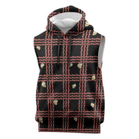 Hawaii Palaka Kahelelani Shell Lei Costume Sleeveless Hoodie Plaid Patterns DT05 Black - Polynesian Pride