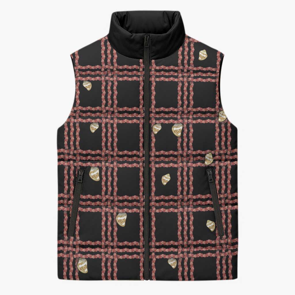Hawaii Palaka Kahelelani Shell Lei Costume Sleeveless Puffer Jacket Plaid Patterns