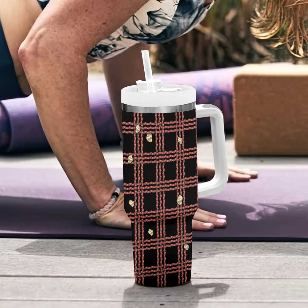 Hawaii Palaka Kahelelani Shell Lei Costume Tumbler With Handle Plaid Patterns