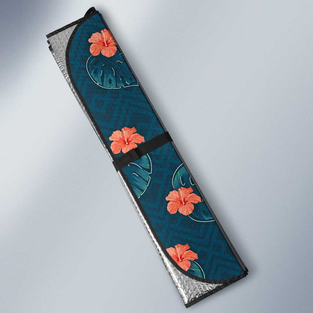 Hawaii Monstera Auto Sun Shade Hibiscus Flowers Simple Style - Polynesian Pride