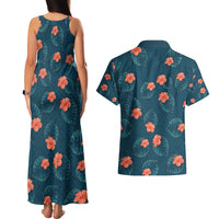 Hawaii Monstera Couples Matching Tank Maxi Dress and Hawaiian Shirt Hibiscus Flowers Simple Style DT05 - Polynesian Pride