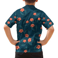 Hawaii Monstera Family Matching Off The Shoulder Long Sleeve Dress and Hawaiian Shirt Hibiscus Flowers Simple Style DT05 - Polynesian Pride