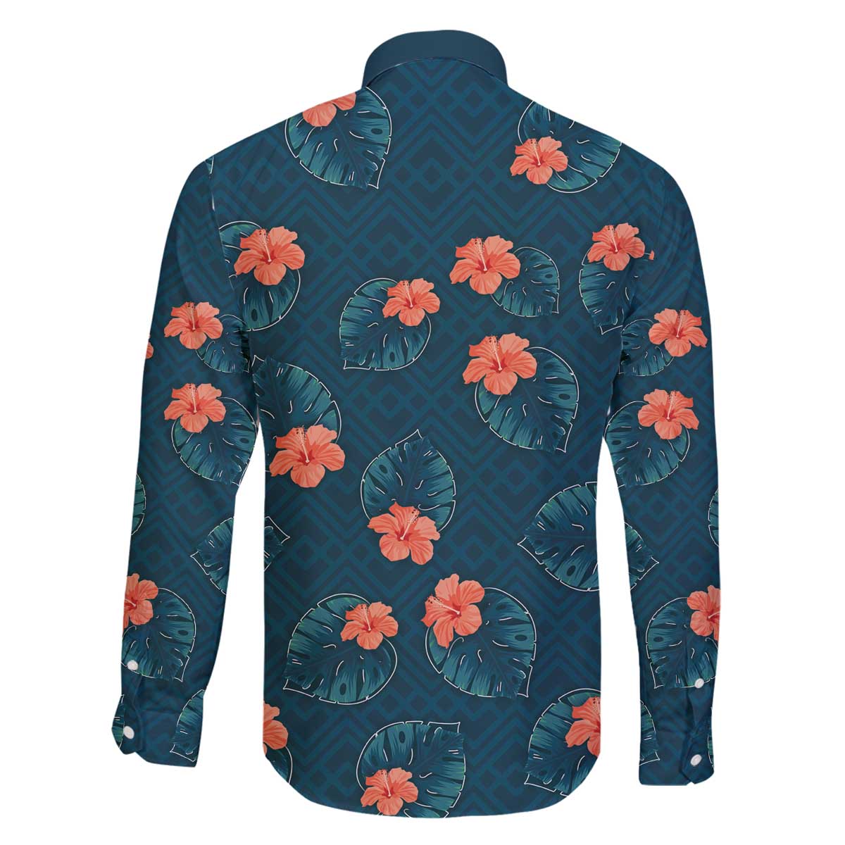 Hawaii Monstera Family Matching Off The Shoulder Long Sleeve Dress and Hawaiian Shirt Hibiscus Flowers Simple Style DT05 - Polynesian Pride