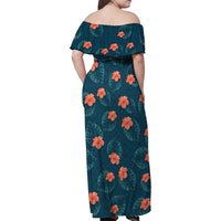 Hawaii Monstera Family Matching Off Shoulder Maxi Dress and Hawaiian Shirt Hibiscus Flowers Simple Style DT05 - Polynesian Pride