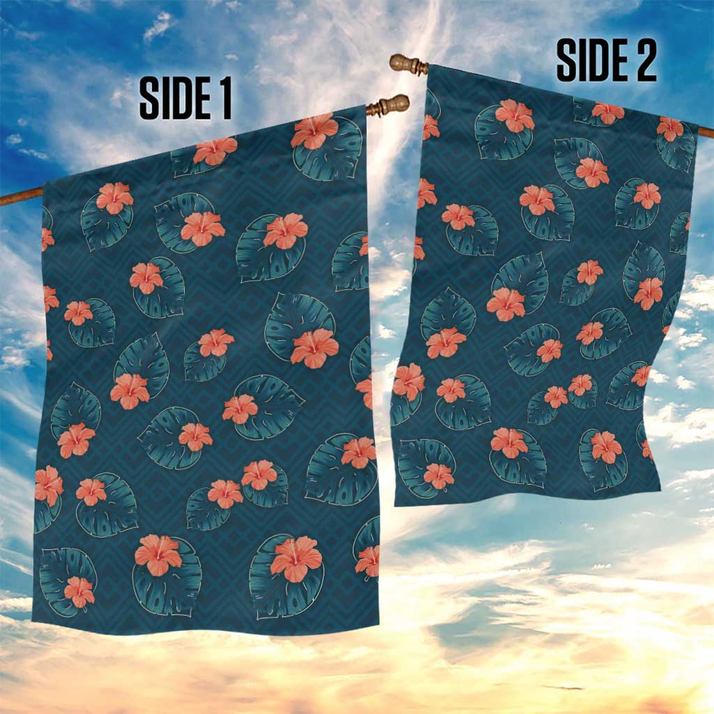 Hawaii Monstera Garden Flag Hibiscus Flowers Simple Style - Polynesian Pride