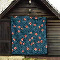 Hawaii Monstera Quilt Hibiscus Flowers Simple Style - Polynesian Pride