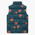 Hawaii Monstera Sleeveless Puffer Jacket Hibiscus Flowers Simple Style - Polynesian Pride