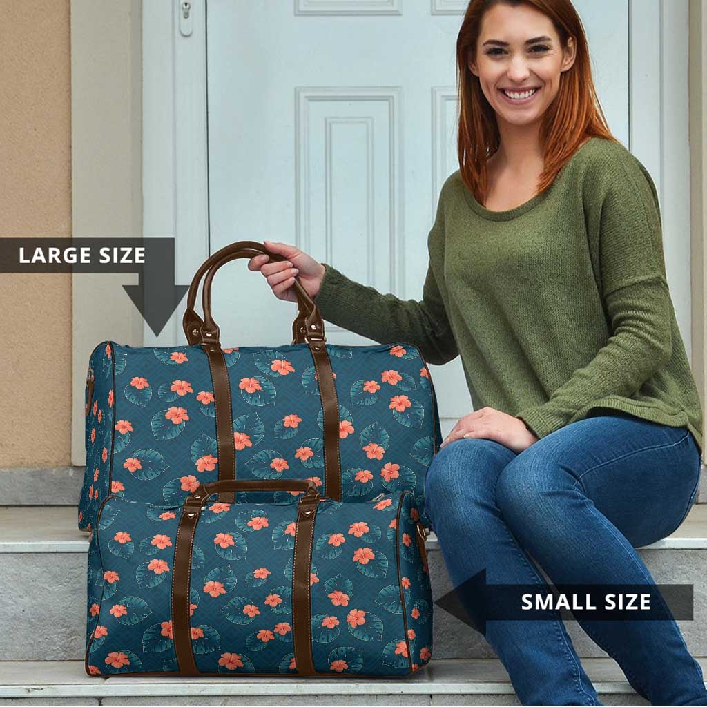 Hawaii Monstera Travel Bag Hibiscus Flowers Simple Style - Polynesian Pride