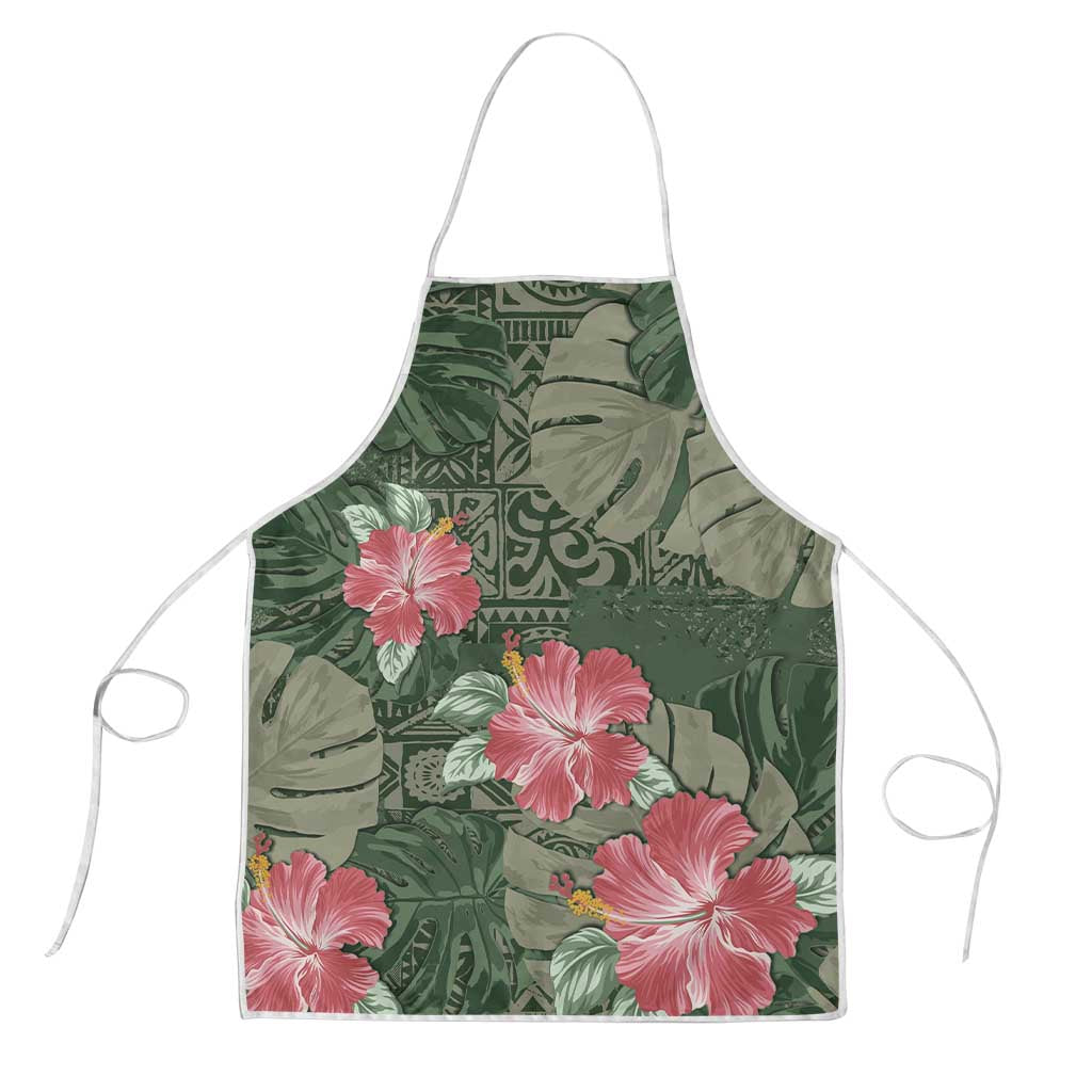 Hawaii Apron Green Polynesian Monstera Patterns - Polynesian Pride