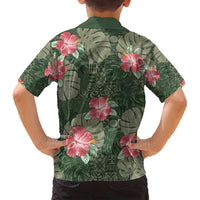 Hawaii Family Matching Summer Maxi Dress and Hawaiian Shirt Green Polynesian Monstera Patterns - Polynesian Pride