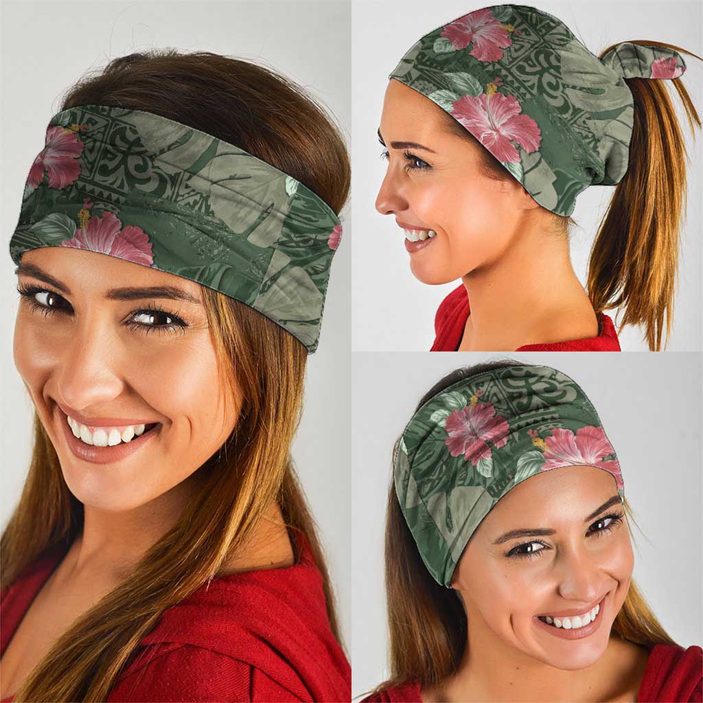 Hawaii Neck Gaiter Green Polynesian Monstera Patterns DT05