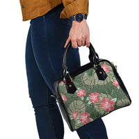 Hawaii Shoulder Handbag Green Polynesian Monstera Patterns - Polynesian Pride