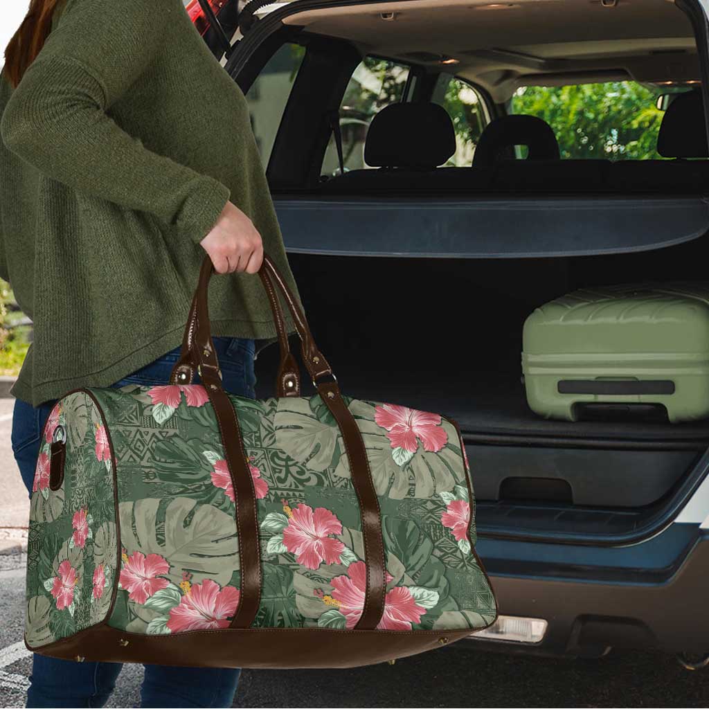 Hawaii Travel Bag Green Polynesian Monstera Patterns - Polynesian Pride