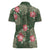 Hawaii Women Polo Shirt Green Polynesian Monstera Patterns - Polynesian Pride