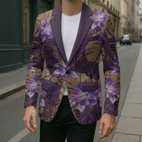 Hawaii Blazer Purple Polynesian Monstera Patterns - Polynesian Pride