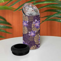 Hawaii 4 in 1 Can Cooler Tumbler Purple Polynesian Monstera Patterns DT05 - Polynesian Pride