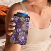 Hawaii 4 in 1 Can Cooler Tumbler Purple Polynesian Monstera Patterns DT05 - Polynesian Pride