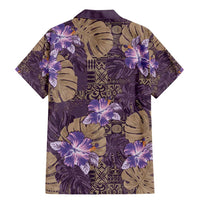 Hawaii Family Matching Mermaid Dress and Hawaiian Shirt Purple Polynesian Monstera Patterns DT05 - Polynesian Pride