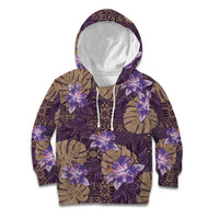 Hawaii Kid Hoodie Purple Polynesian Monstera Patterns DT05 Hoodie Purple - Polynesian Pride
