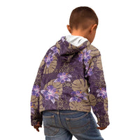 Hawaii Kid Hoodie Purple Polynesian Monstera Patterns DT05 - Polynesian Pride
