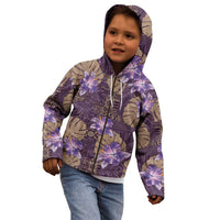 Hawaii Kid Hoodie Purple Polynesian Monstera Patterns DT05 - Polynesian Pride