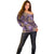 Hawaii Off Shoulder Sweater Purple Polynesian Monstera Patterns - Polynesian Pride