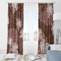 Hawaii Window Curtain Brown Polynesian Monstera Patterns DT05 - Polynesian Pride
