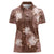 Hawaii Women Polo Shirt Brown Polynesian Monstera Patterns - Polynesian Pride