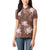Hawaii Women Polo Shirt Brown Polynesian Monstera Patterns - Polynesian Pride