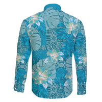 Hawaii Family Matching Puletasi and Hawaiian Shirt Teal Polynesian Monstera Patterns - Polynesian Pride