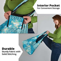 Hawaii Grocery Bag Teal Polynesian Monstera Patterns - Polynesian Pride