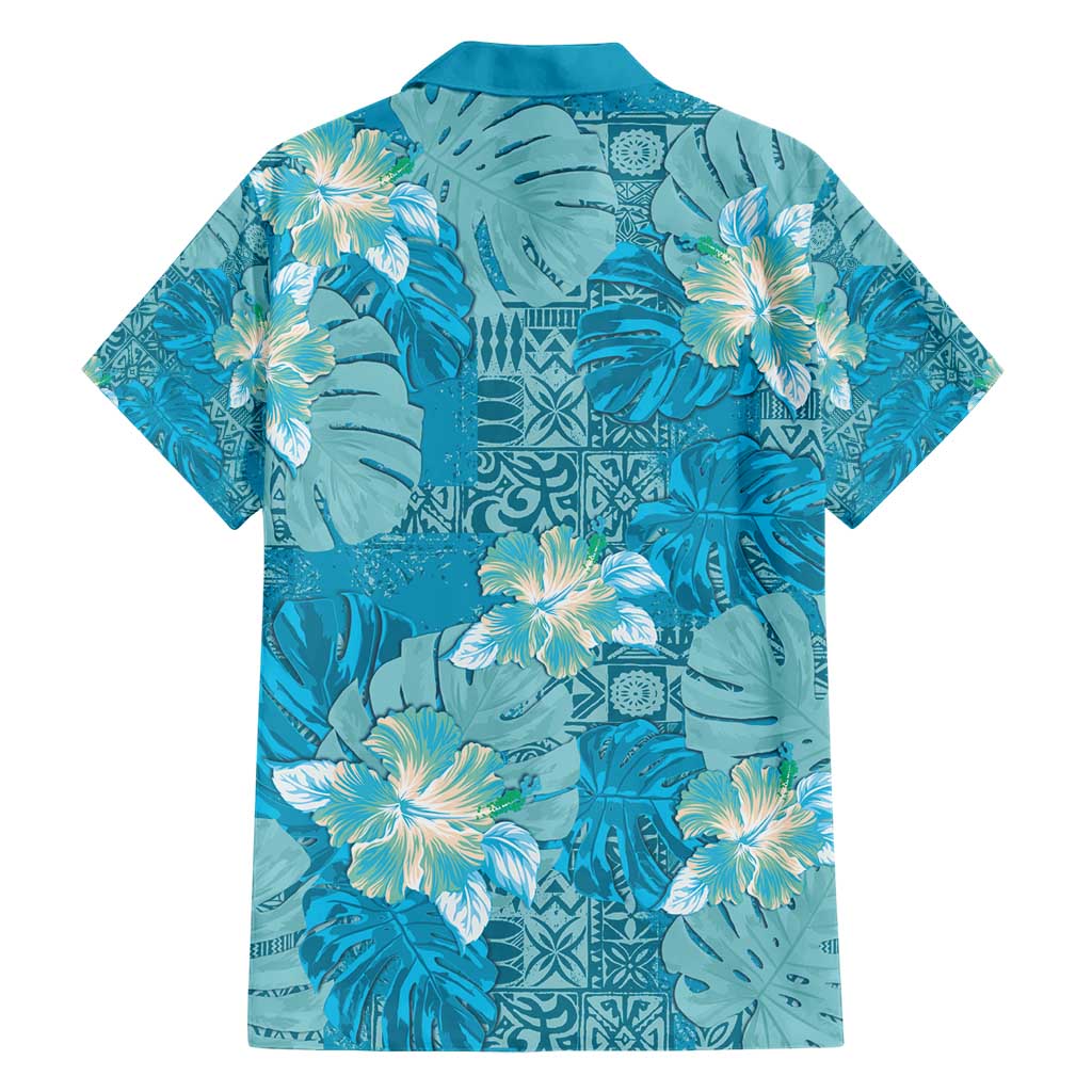 Hawaii Hawaiian Shirt Teal Polynesian Monstera Patterns - Polynesian Pride