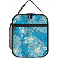 Hawaii Lunch Bag Teal Polynesian Monstera Patterns