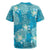 Hawaii Rugby Jersey Teal Polynesian Monstera Patterns - Polynesian Pride