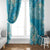 Hawaii Window Curtain Teal Polynesian Monstera Patterns - Polynesian Pride
