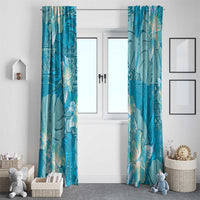 Hawaii Window Curtain Teal Polynesian Monstera Patterns DT05 - Polynesian Pride