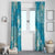 Hawaii Window Curtain Teal Polynesian Monstera Patterns - Polynesian Pride