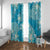 Hawaii Window Curtain Teal Polynesian Monstera Patterns - Polynesian Pride