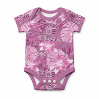 Hawaii Baby Onesie Magenta Polynesian Monstera Patterns