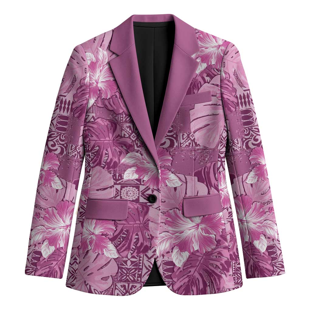 Hawaii Blazer Magenta Polynesian Monstera Patterns DT05 Unisex Magenta - Polynesian Pride