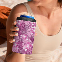 Hawaii 4 in 1 Can Cooler Tumbler Magenta Polynesian Monstera Patterns - Polynesian Pride