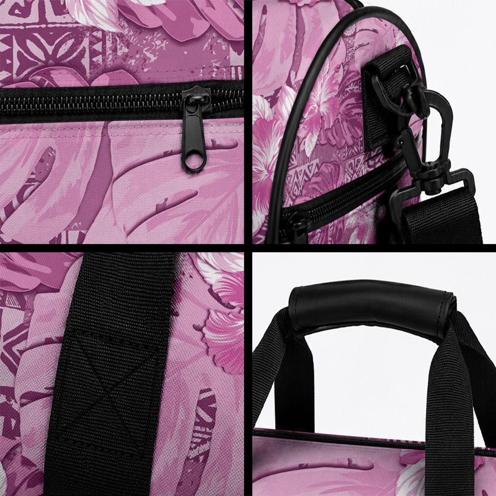 Hawaii Duffle Bag Magenta Polynesian Monstera Patterns