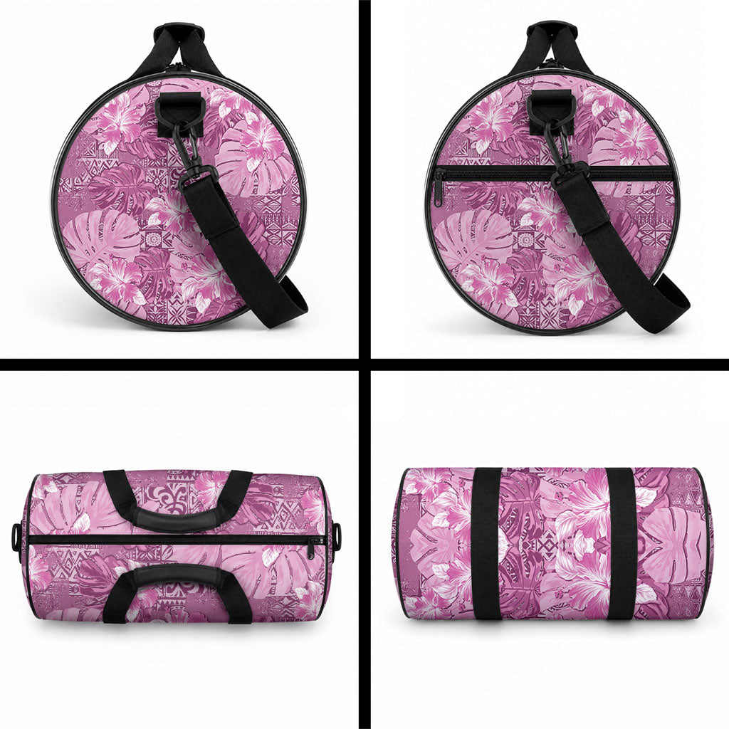 Hawaii Duffle Bag Magenta Polynesian Monstera Patterns